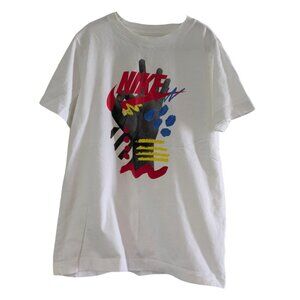 Nike Boys Graphic Print T-Shirt, Size Medium, White, 100% Cotton